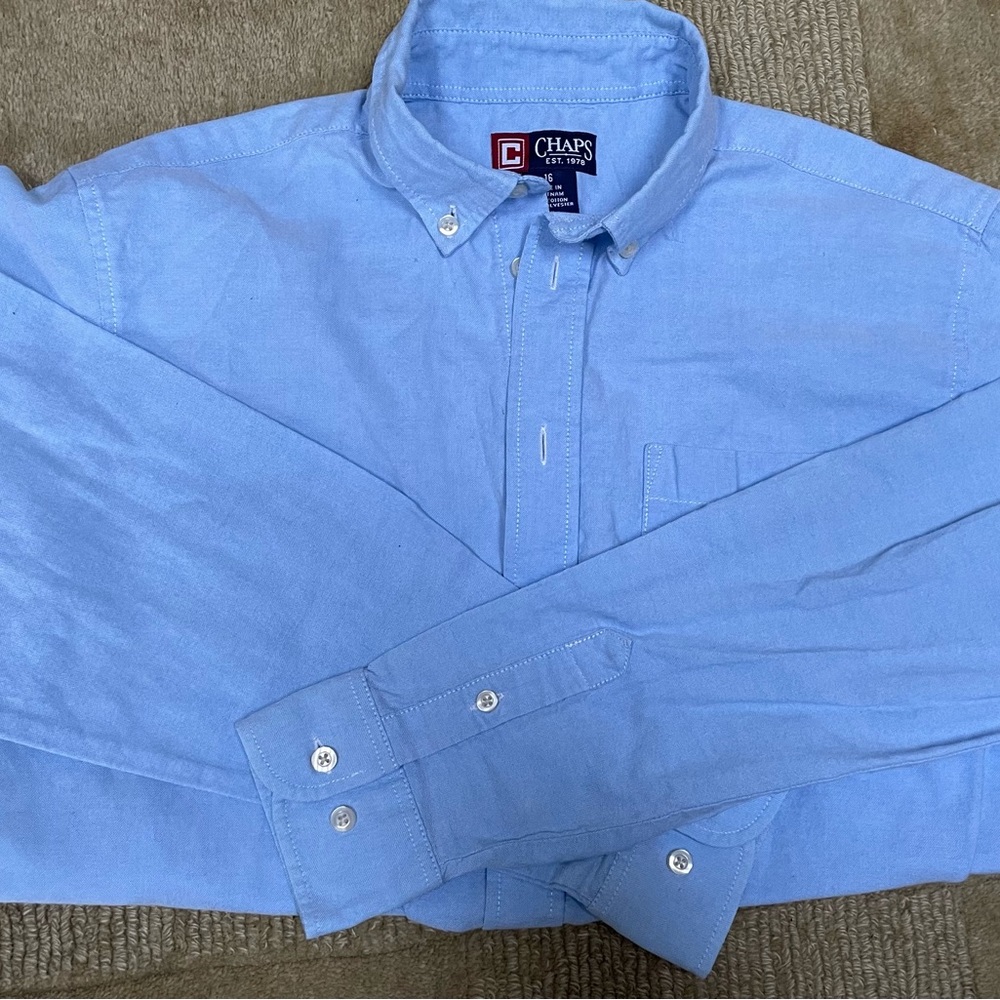 Boys Chaps Blue Oxford size 16